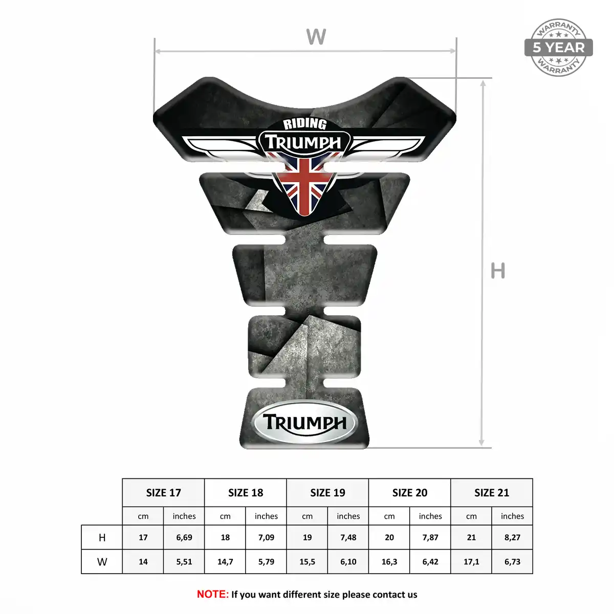 Triumph Tank Protector Pads Motorbike Signature Grade