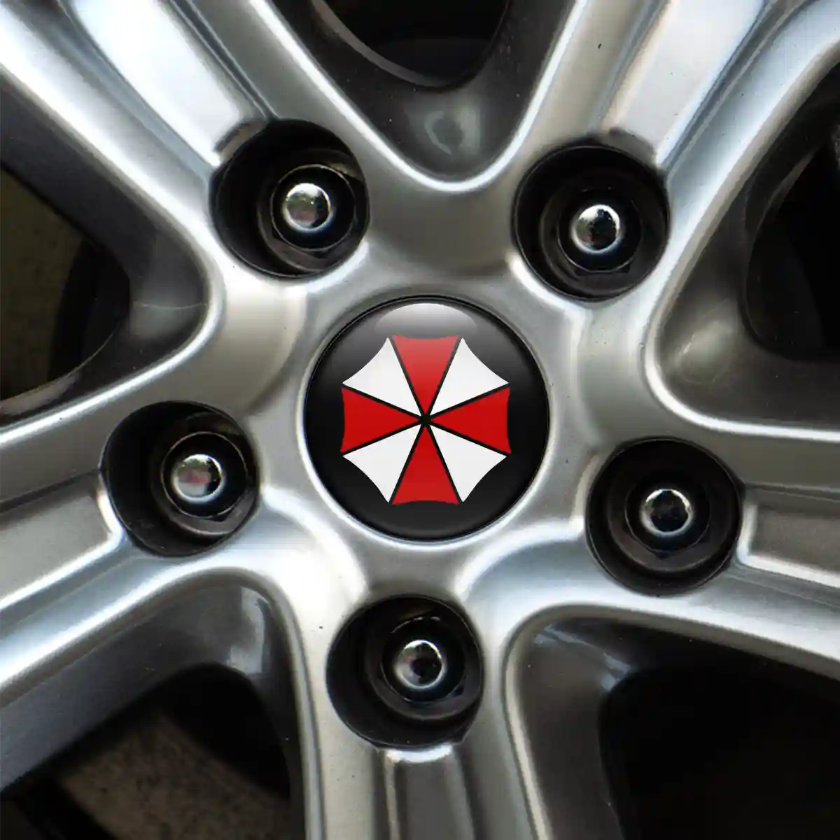 Umbrella Emblem Wheel Center Caps Sleek Style
