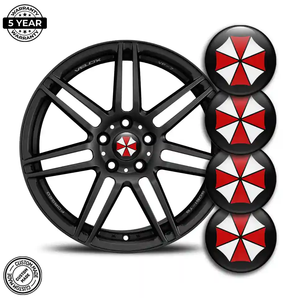 Umbrella Emblem Wheel Center Caps Sleek Style