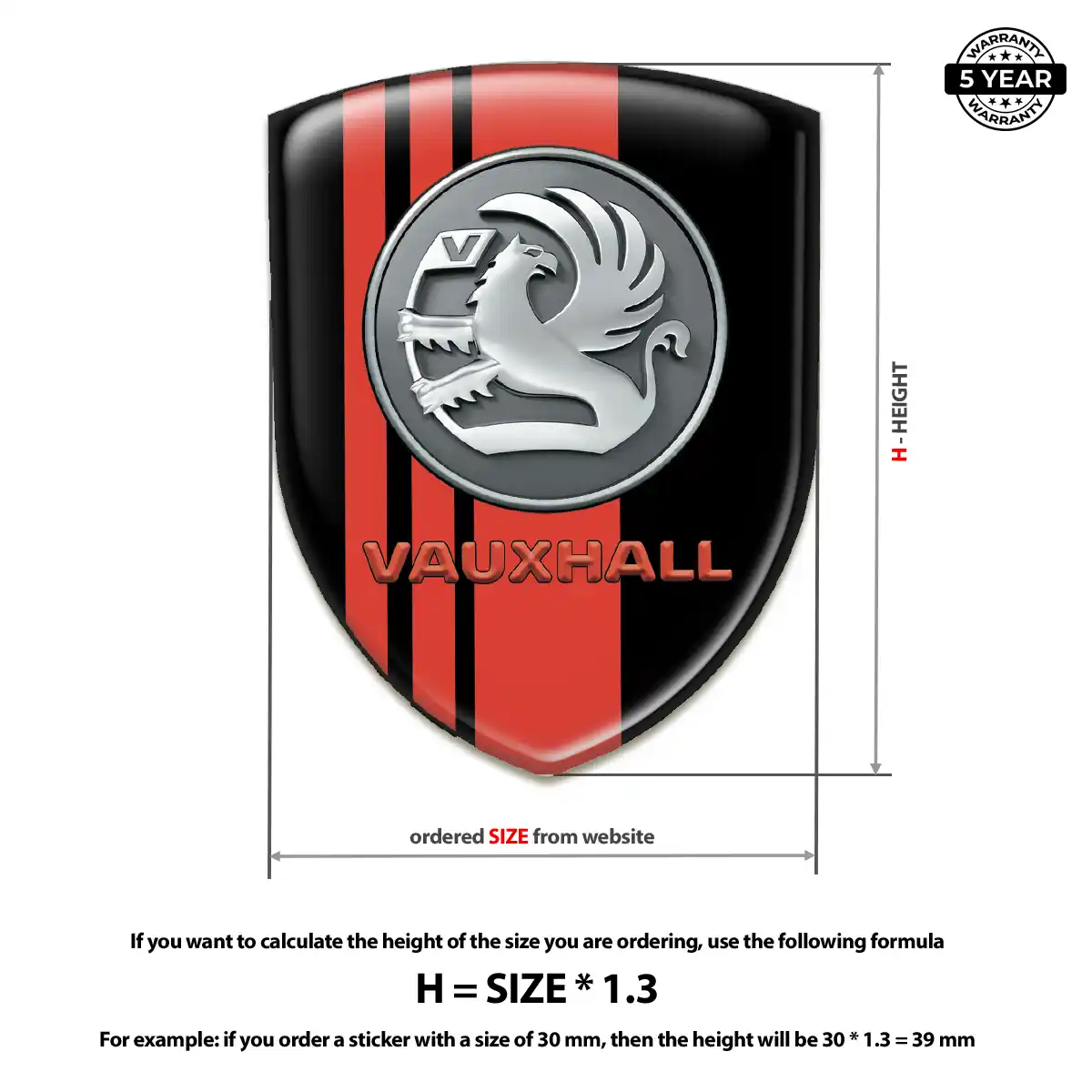 Vauxhall 3D Badge Sticker Cabin Style