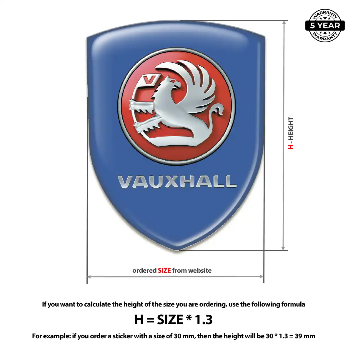 Vauxhall 3D Badge Sticker Deluxe Edition
