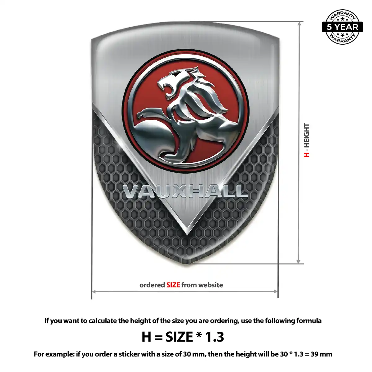 Vauxhall 3D Badge Sticker Elite Finish