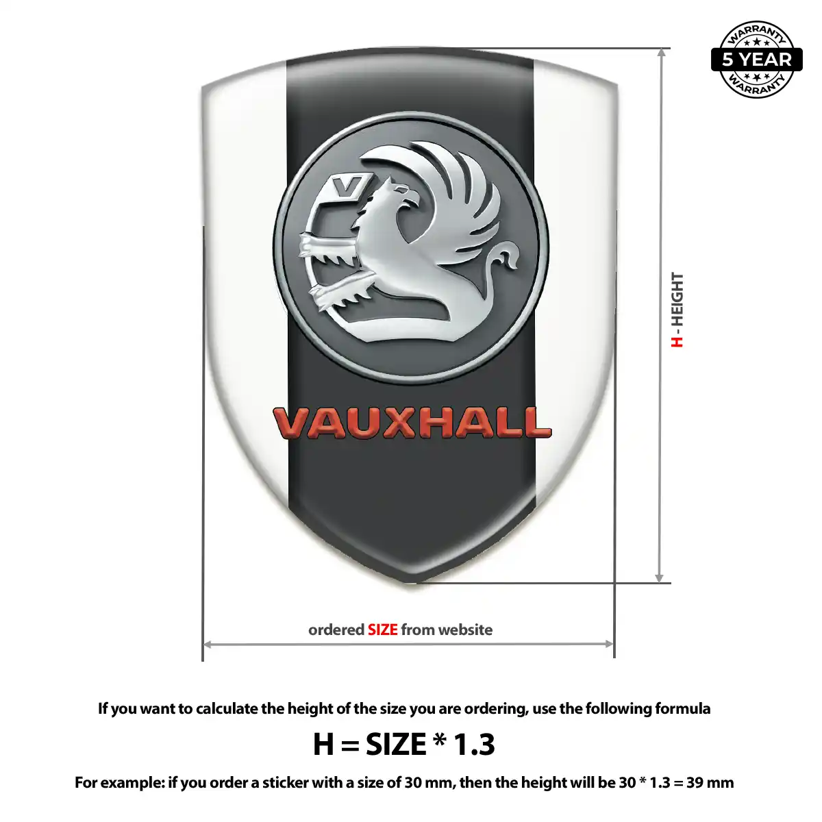 Vauxhall 3D Badge Sticker Exclusive Series