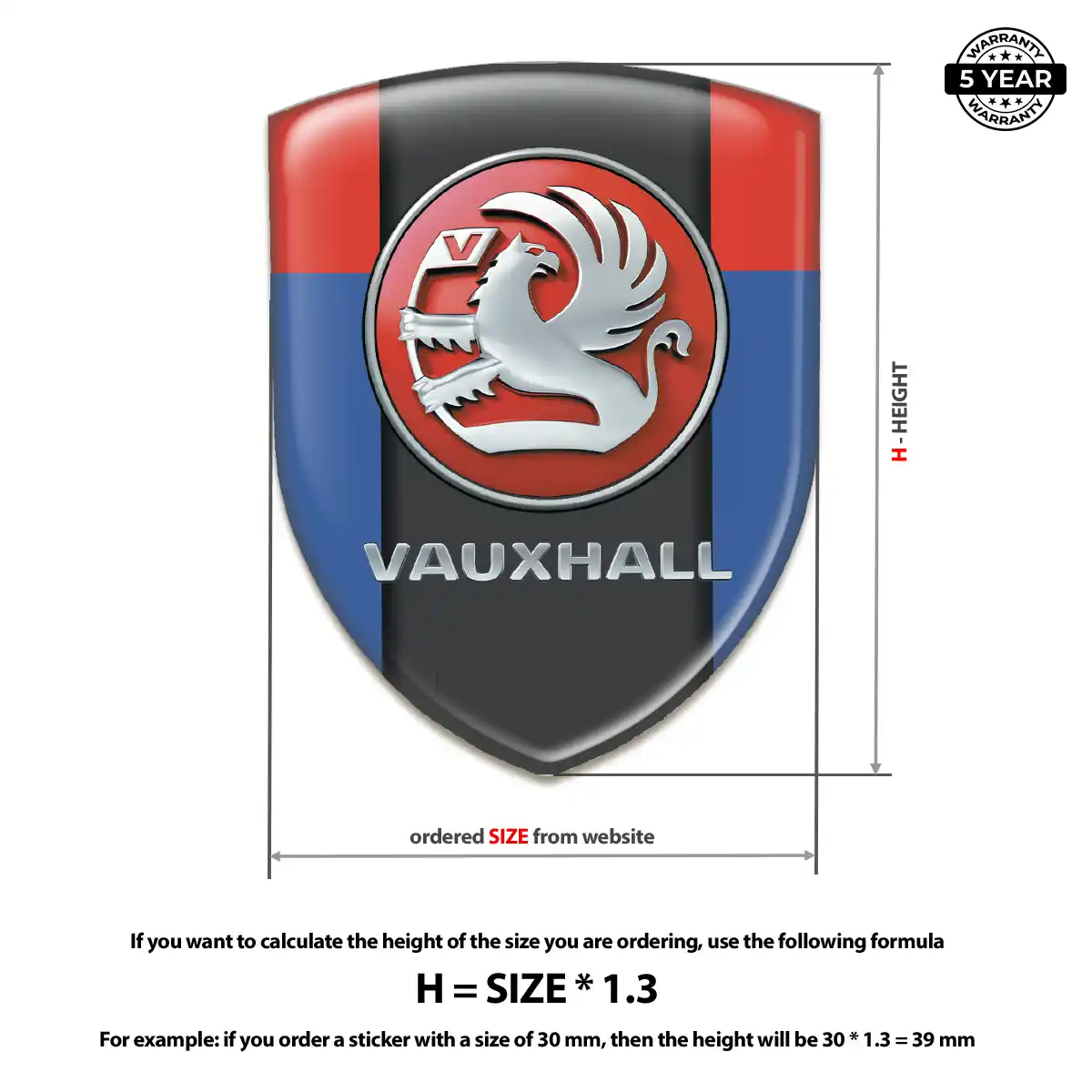 Vauxhall 3D Badge Sticker Exterior Luxe