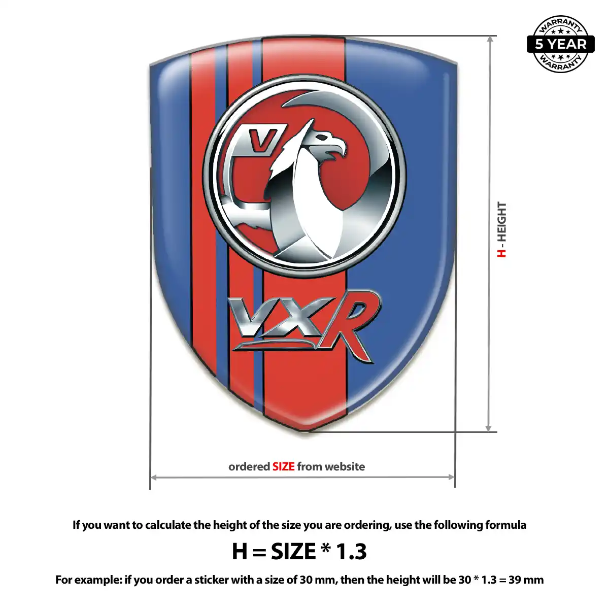 Vauxhall 3D Badge Sticker Interior Elegance