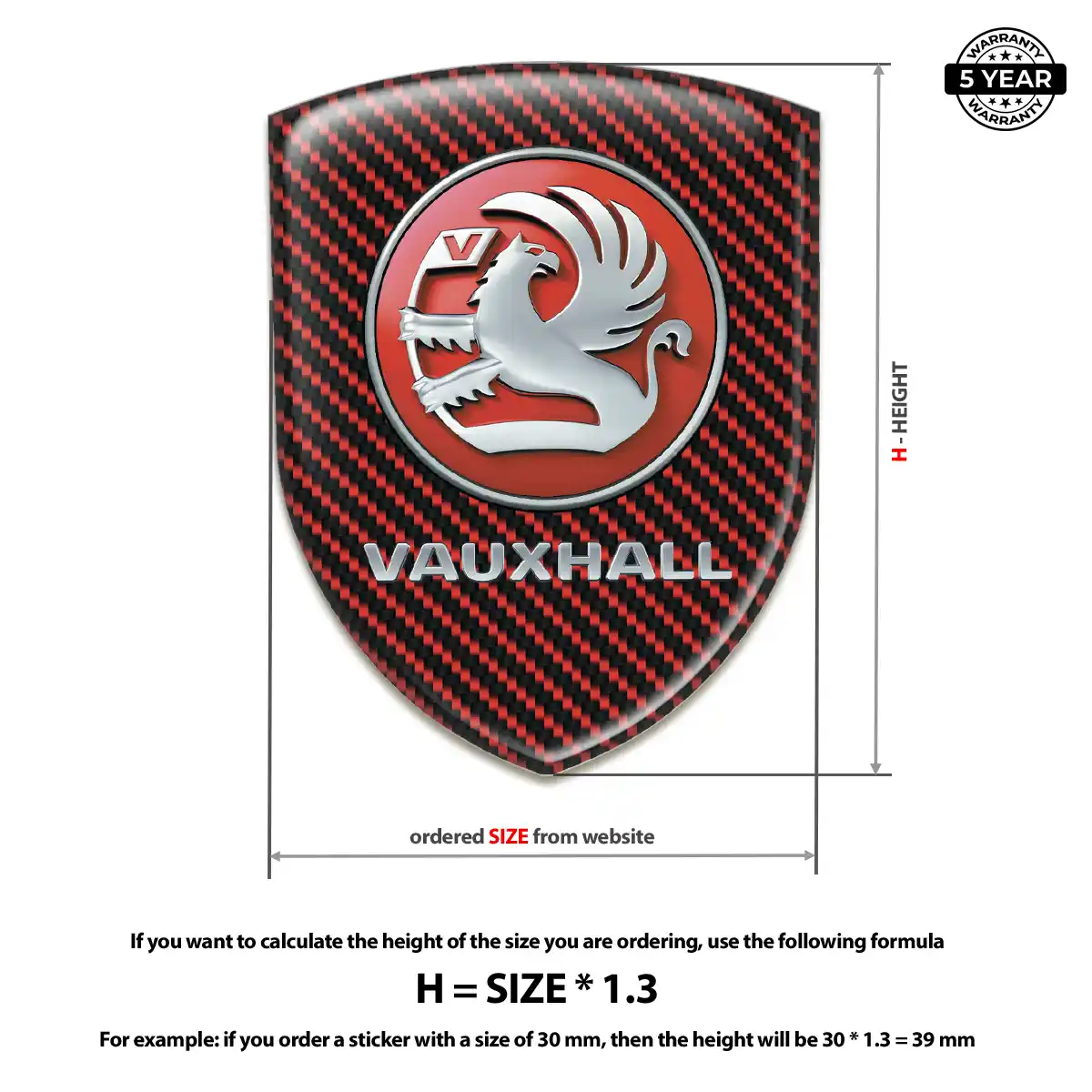 Vauxhall 3D Badge Sticker Interior Luxe