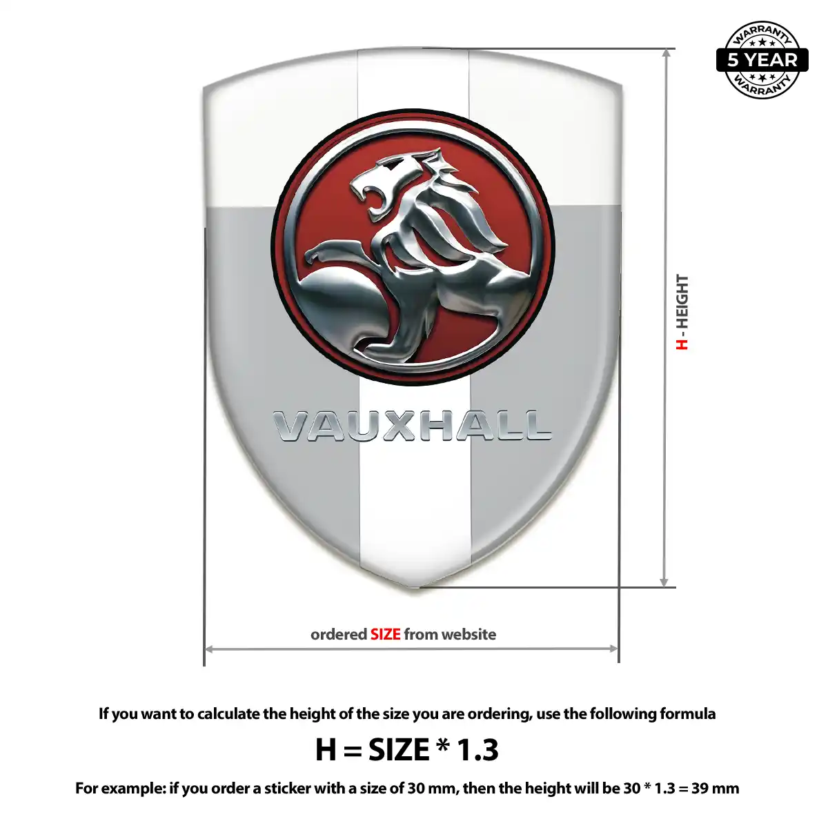 Vauxhall 3D Badge Sticker Opulent Line