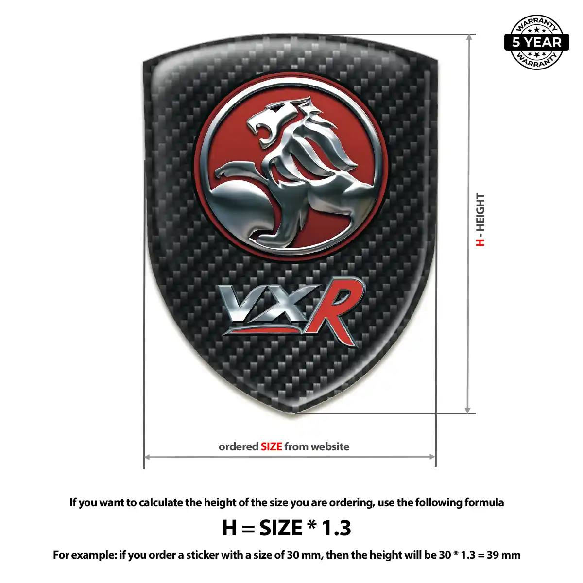 Vauxhall 3D Badge Sticker Outer Style