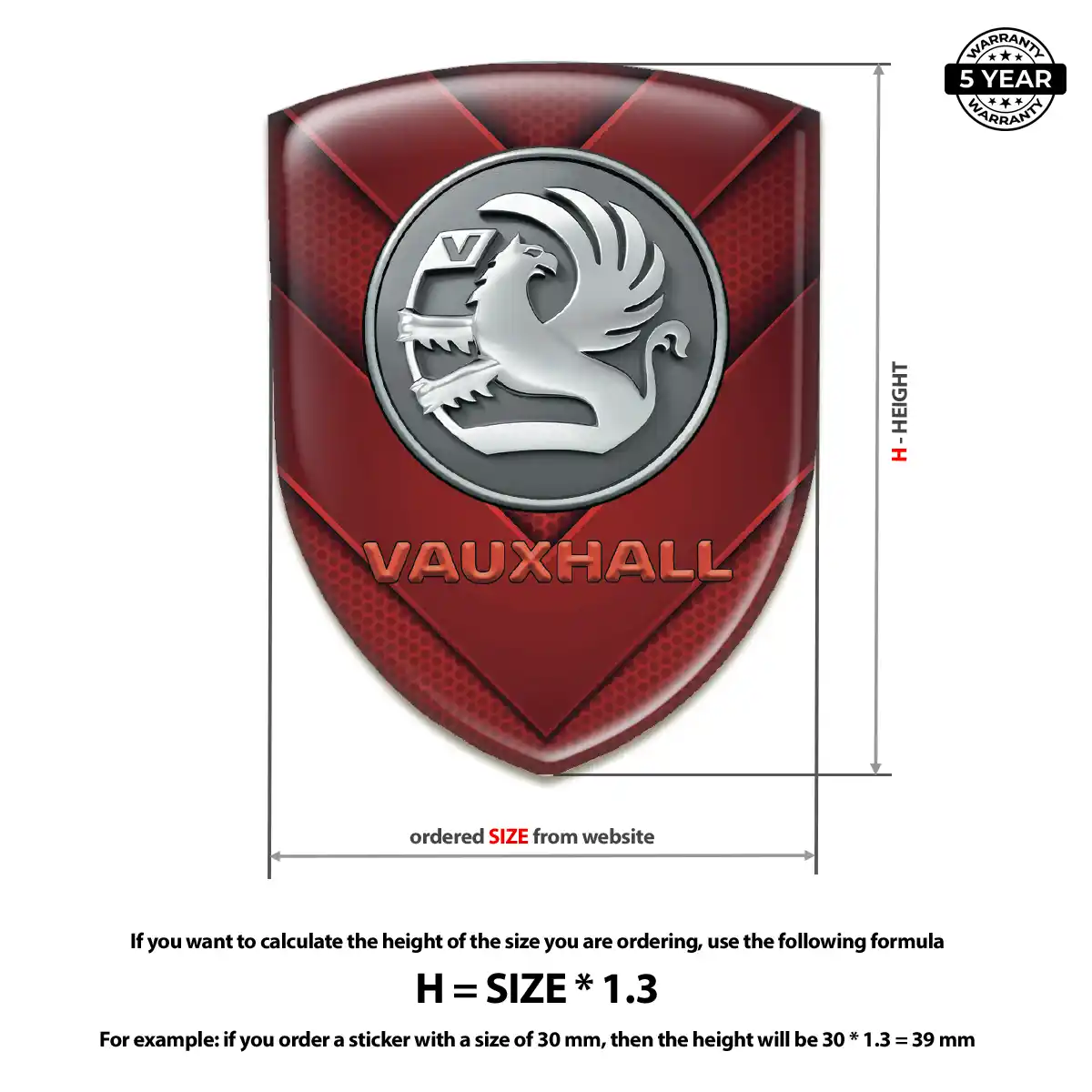 Vauxhall 3D Badge Sticker Prestige Line