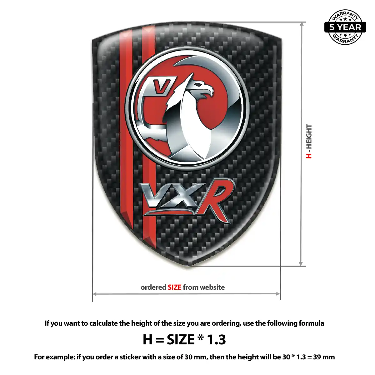 Vauxhall 3D Badge Sticker Prime Quality