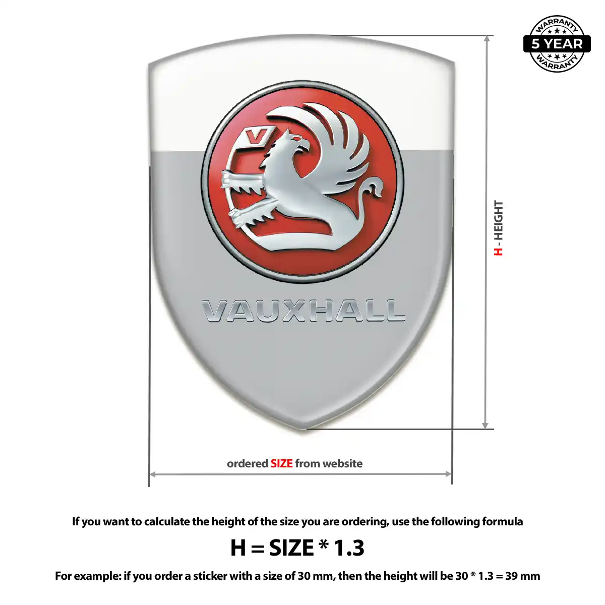 Vauxhall 3D Badge Sticker Refined Design