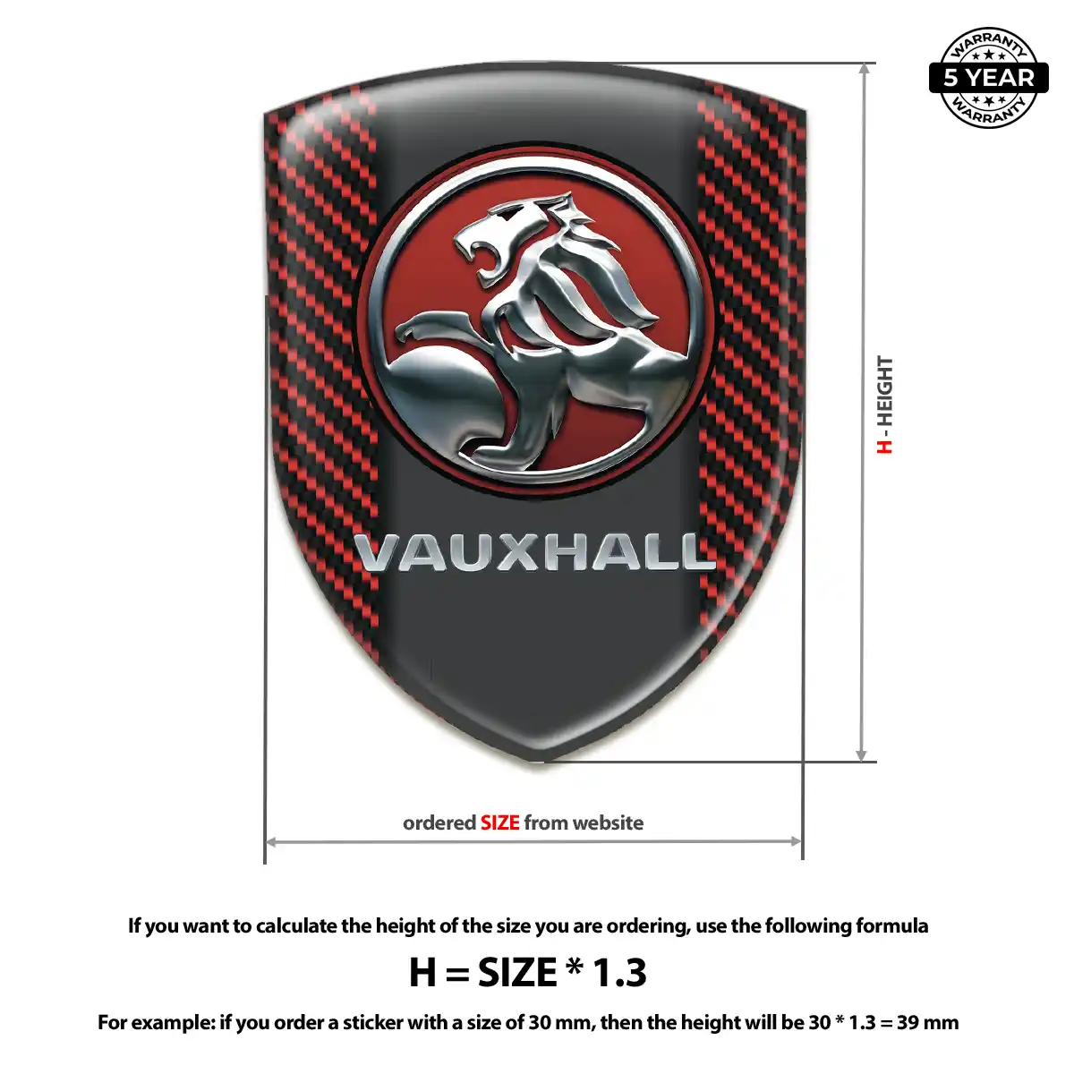 Vauxhall 3D Badge Sticker Resin Elite