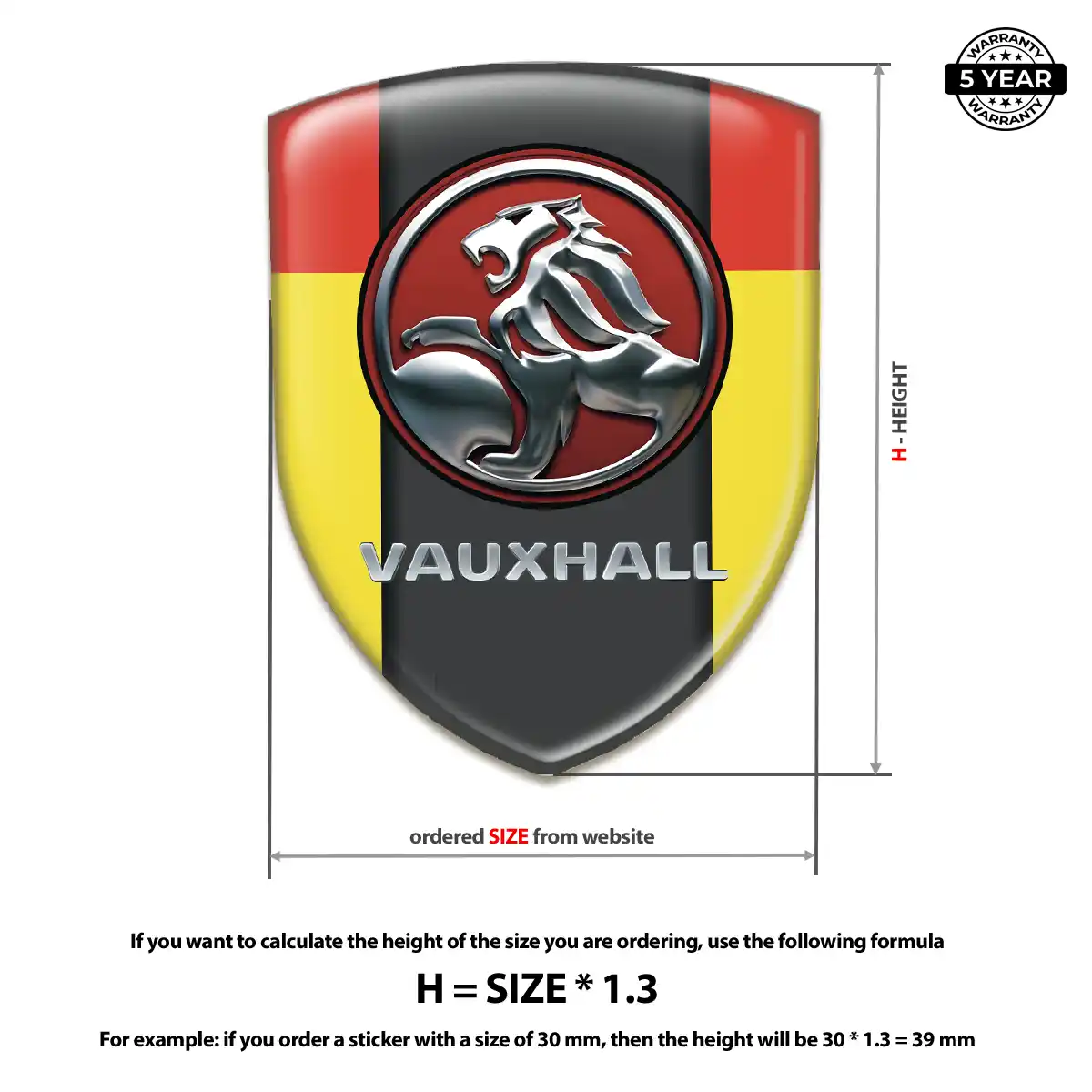 Vauxhall 3D Domed Sticker Cabin Style
