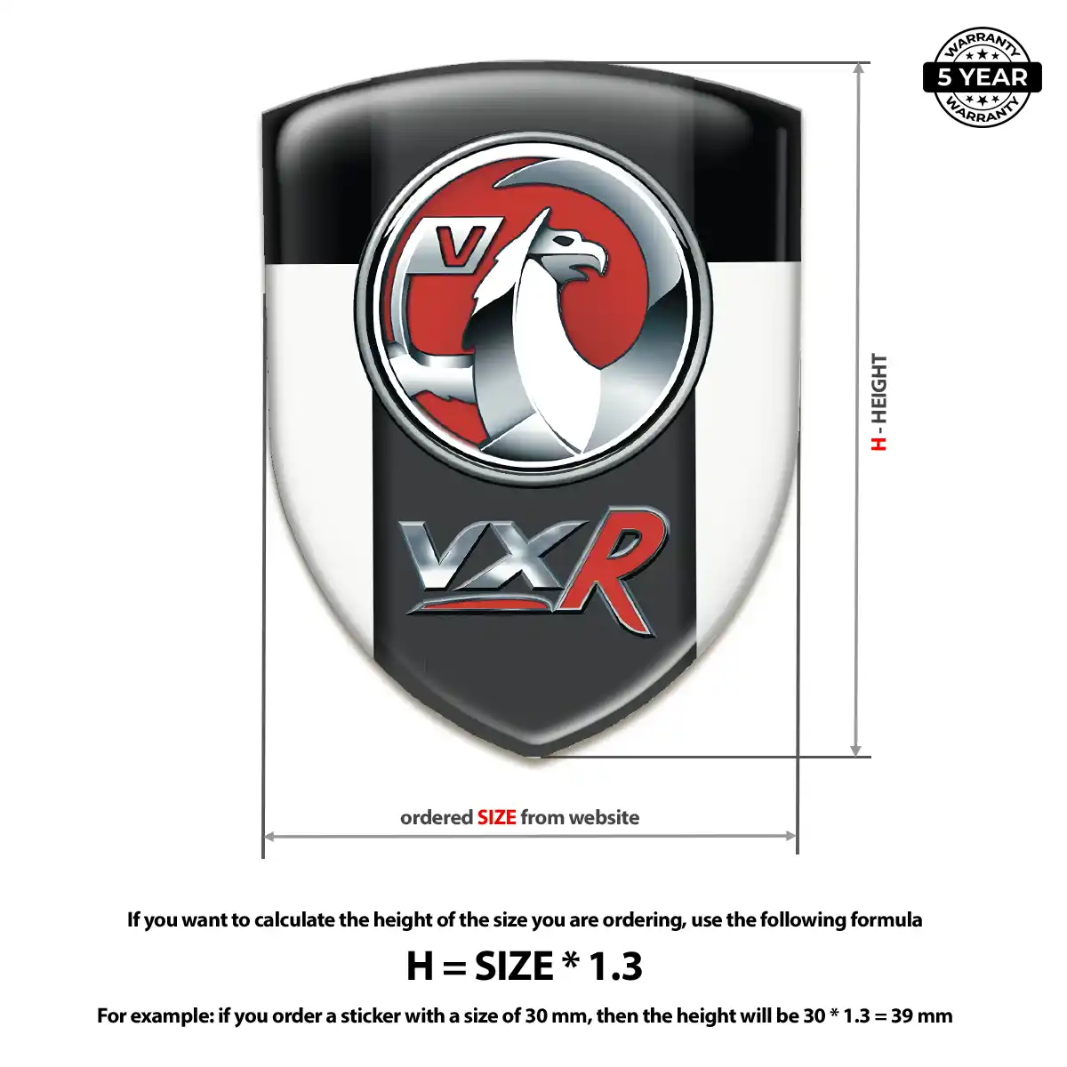 Vauxhall 3D Domed Sticker Elite Finish