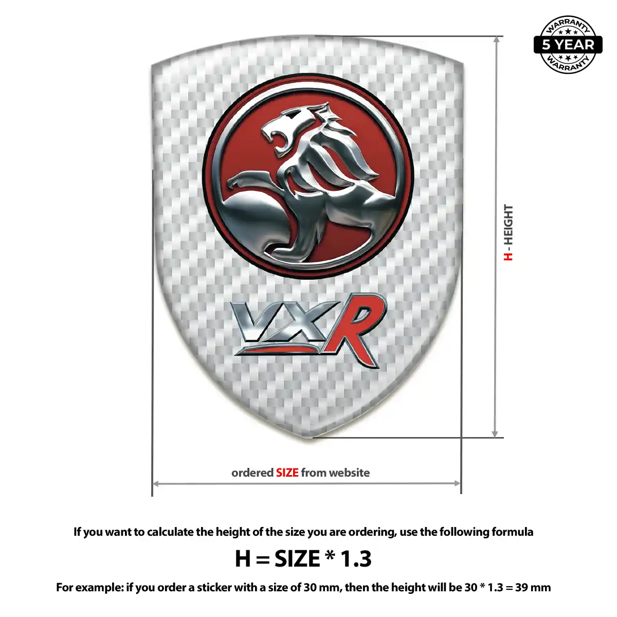 Vauxhall 3D Domed Sticker Exterior Luxe