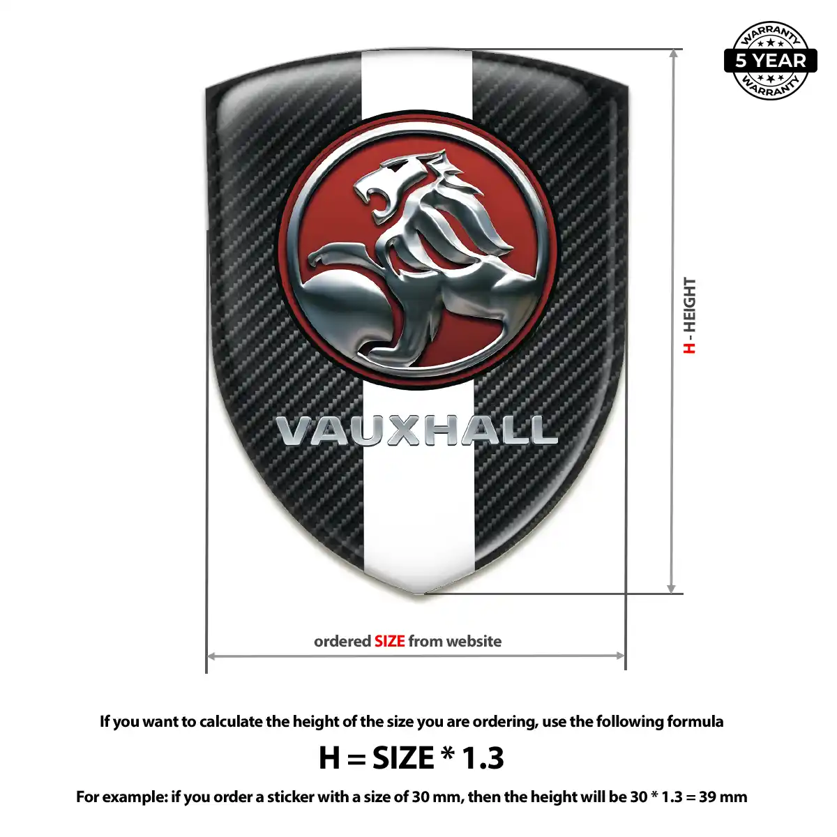 Vauxhall 3D Domed Sticker Interior Elegance