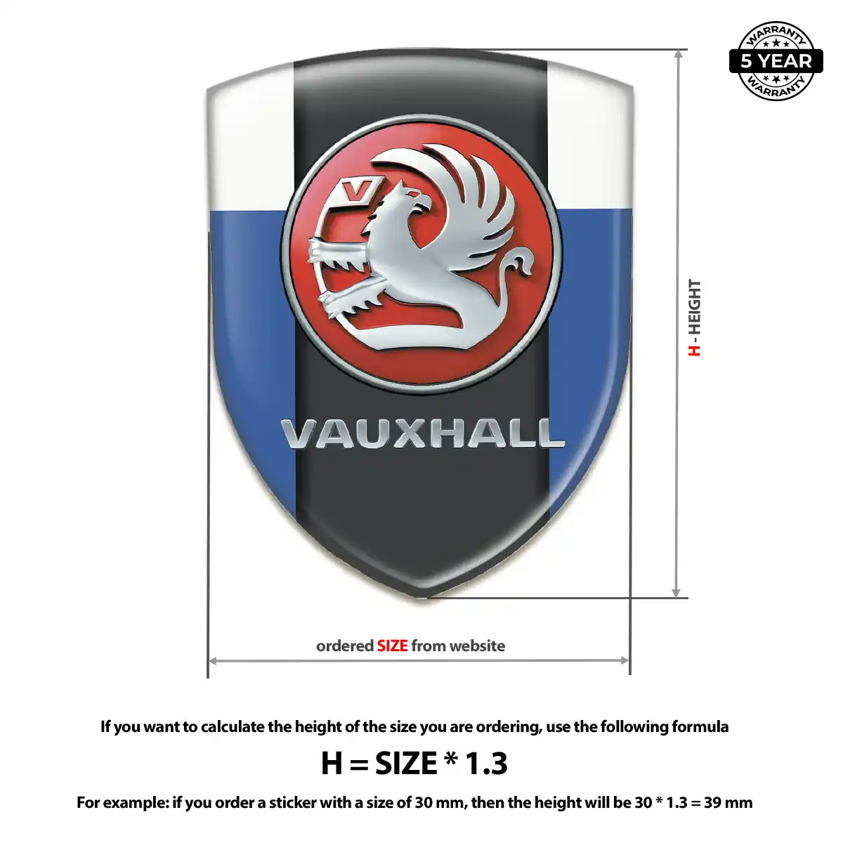 Vauxhall 3D Domed Sticker Interior Luxe