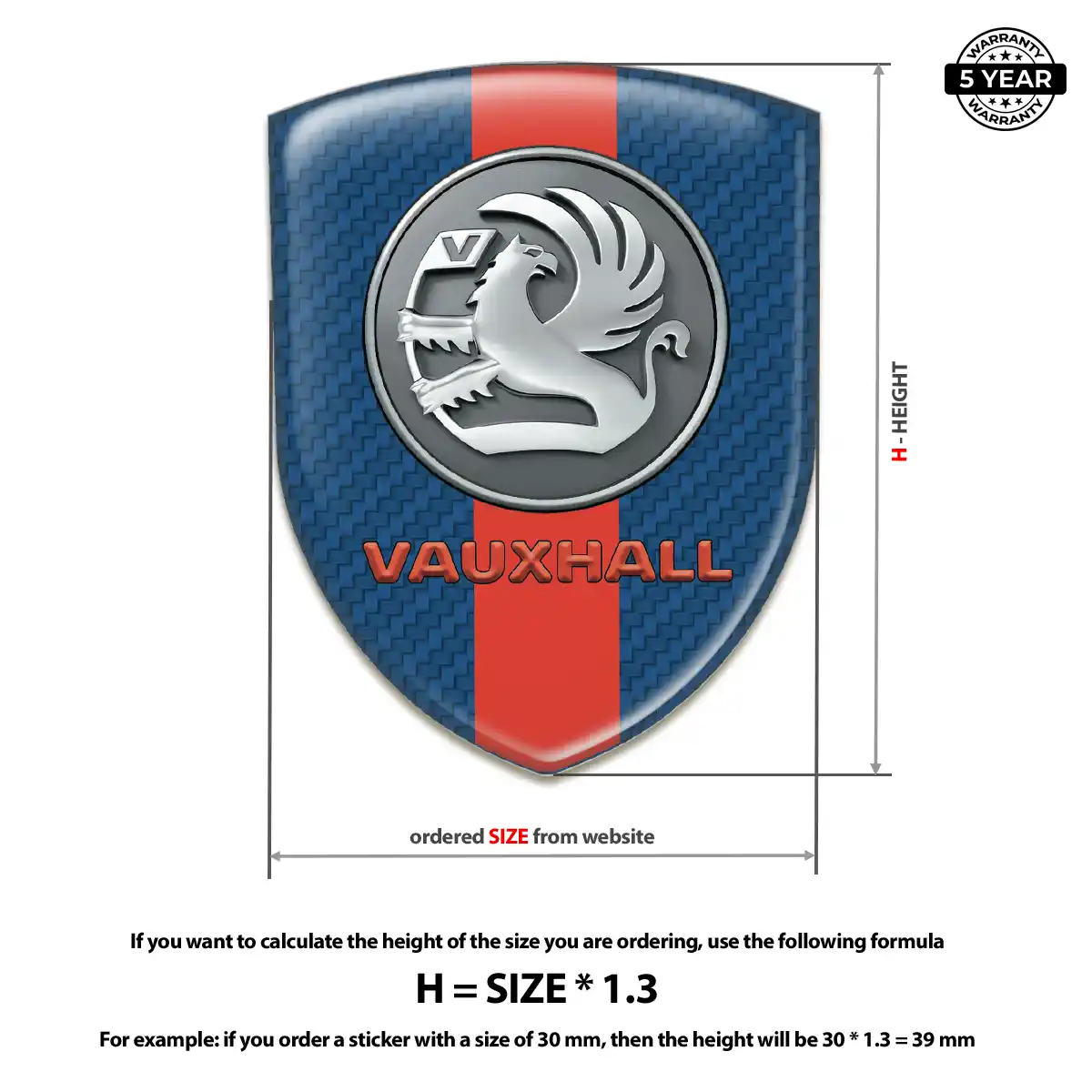 Vauxhall 3D Domed Sticker Outer Style