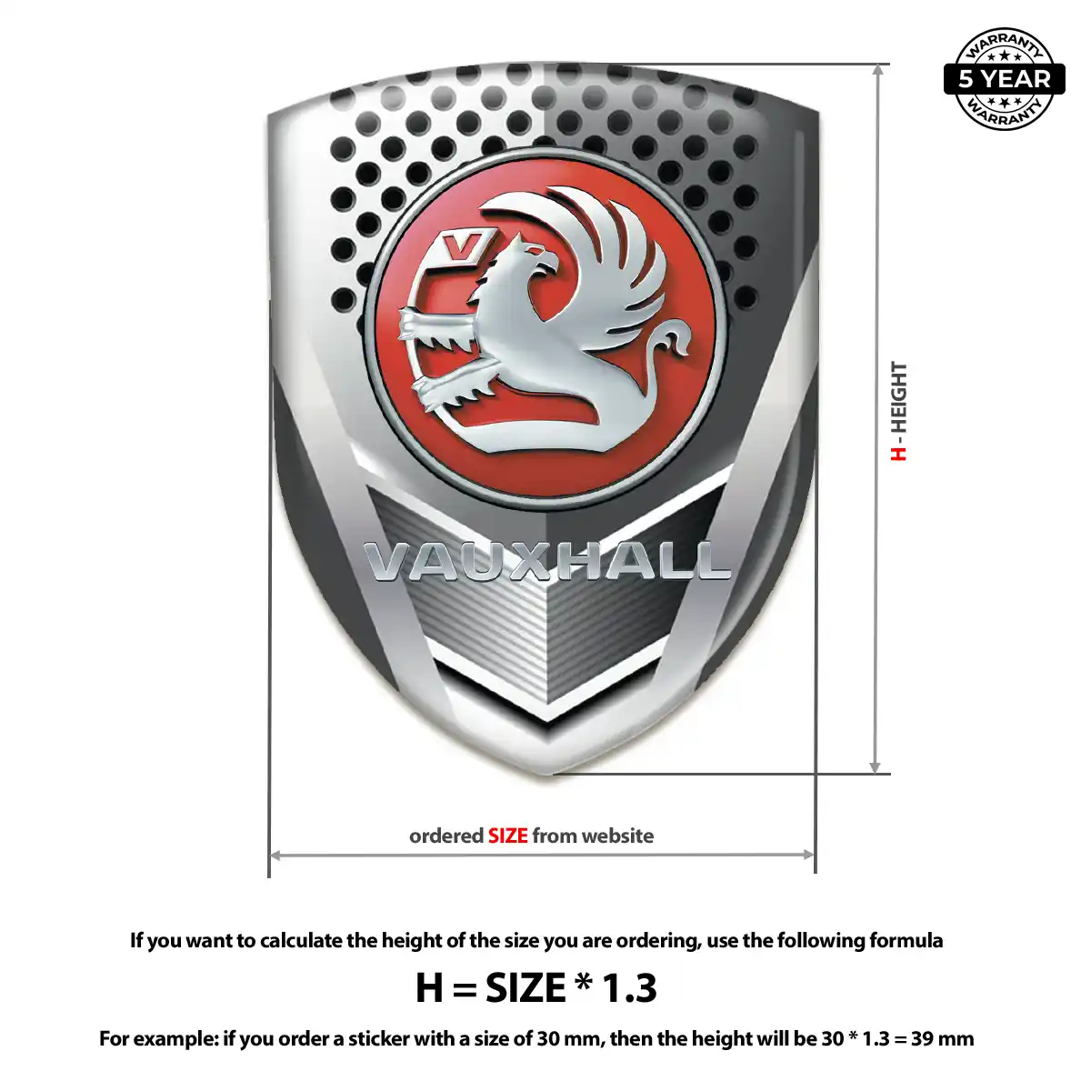 Vauxhall 3D Domed Sticker Premium Dome