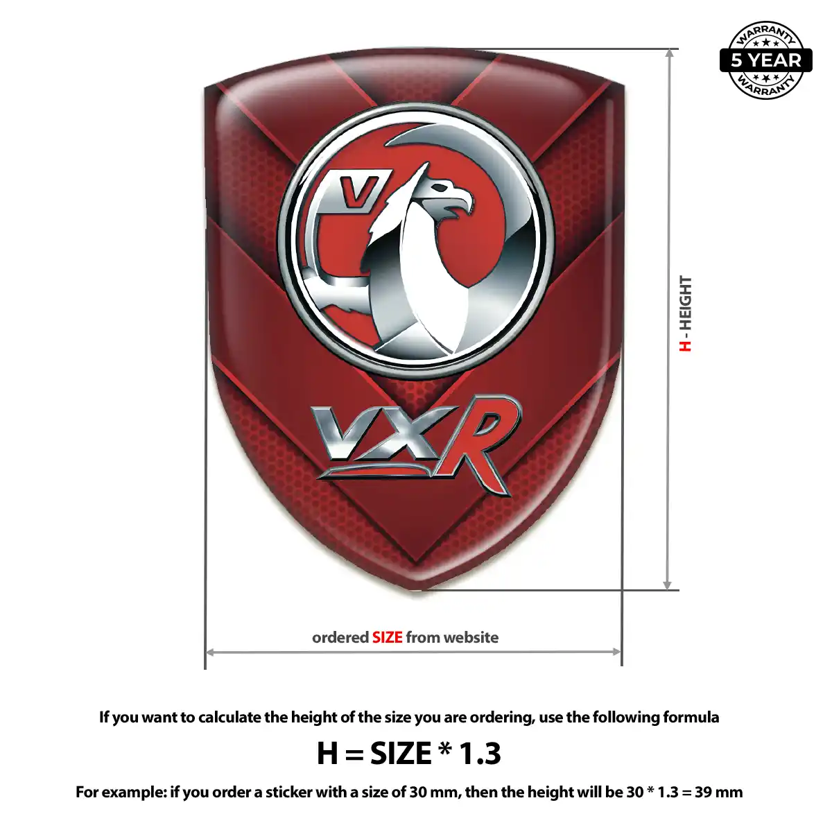 Vauxhall 3D Domed Sticker Prime Quality