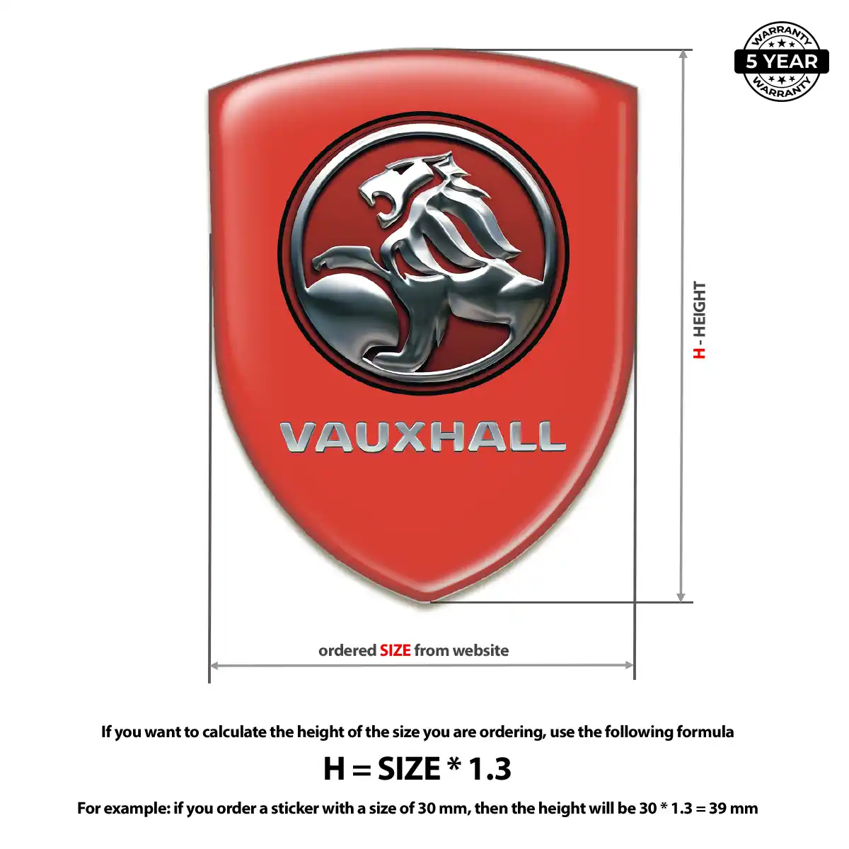 Vauxhall 3D Domed Sticker Refined Design