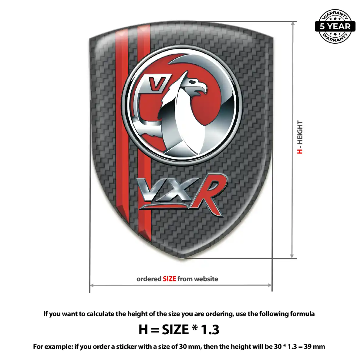 Vauxhall 3D Domed Sticker Resin Luxe