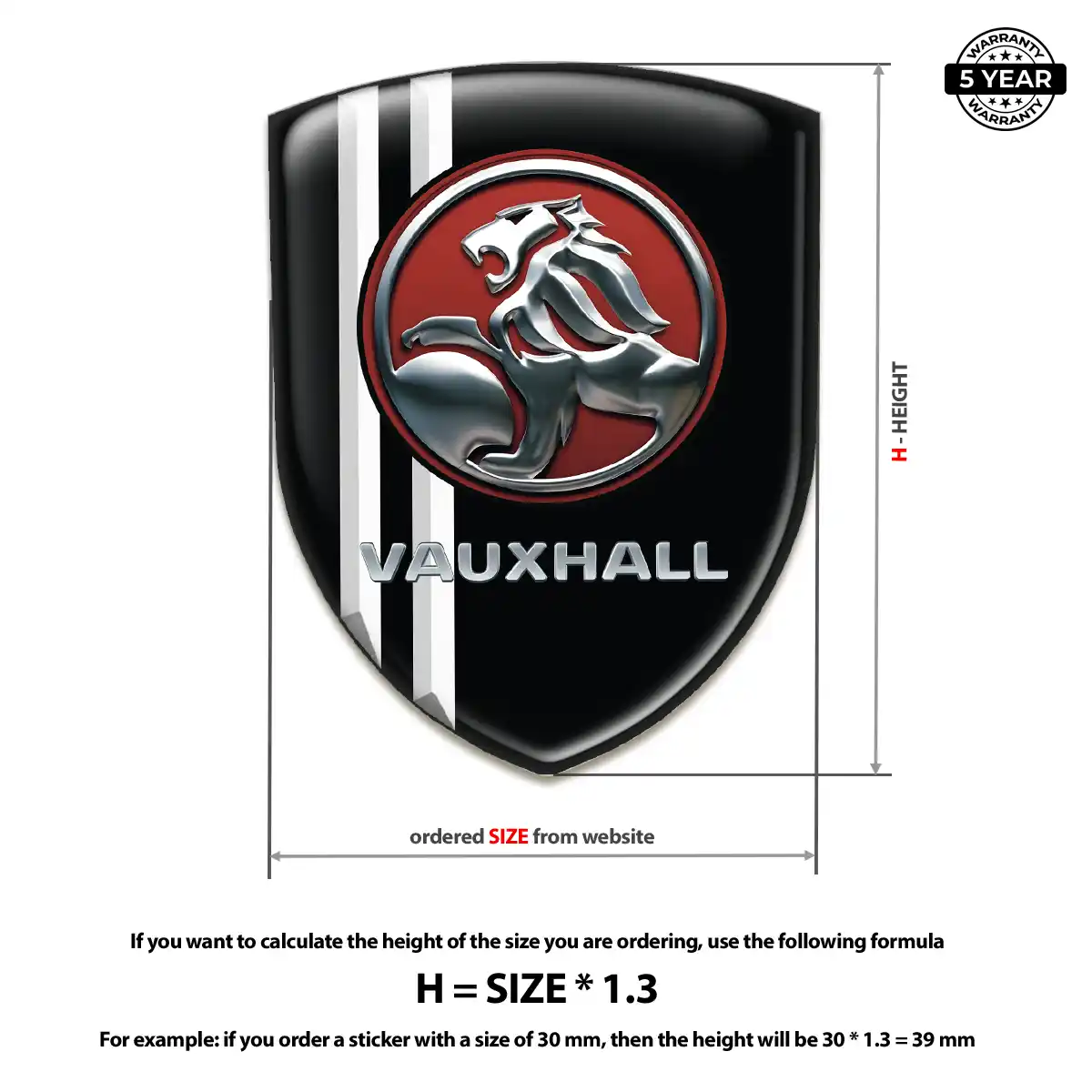 Vauxhall 3D Domed Sticker Signature Grade