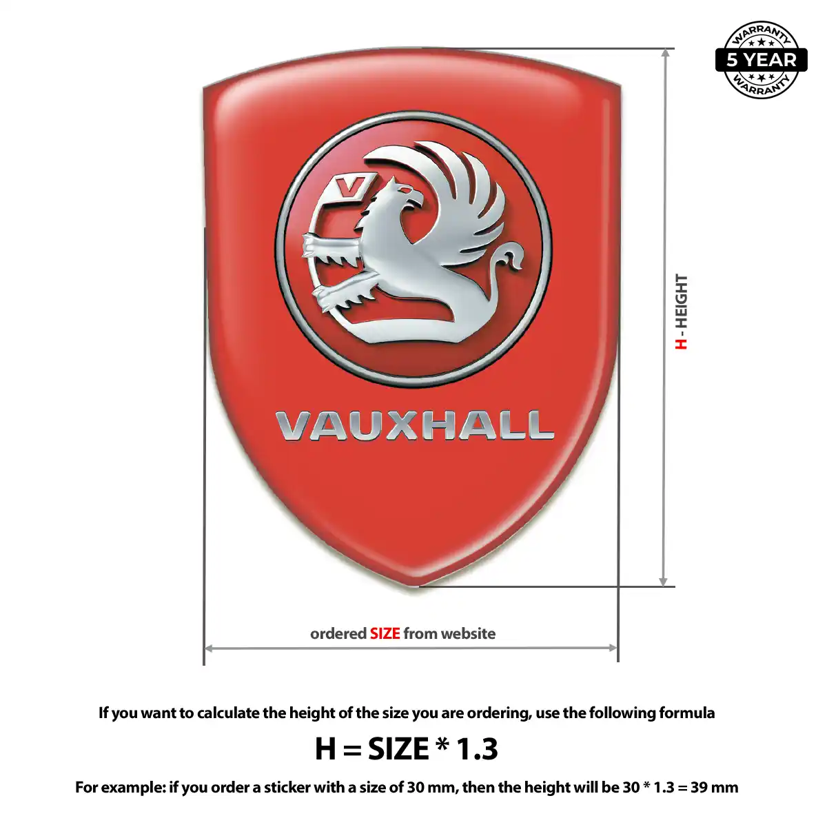 Vauxhall 3D Domed Sticker Sleek Style