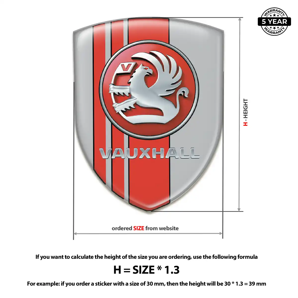 Vauxhall 3D Emblem Sticker Cabin Style