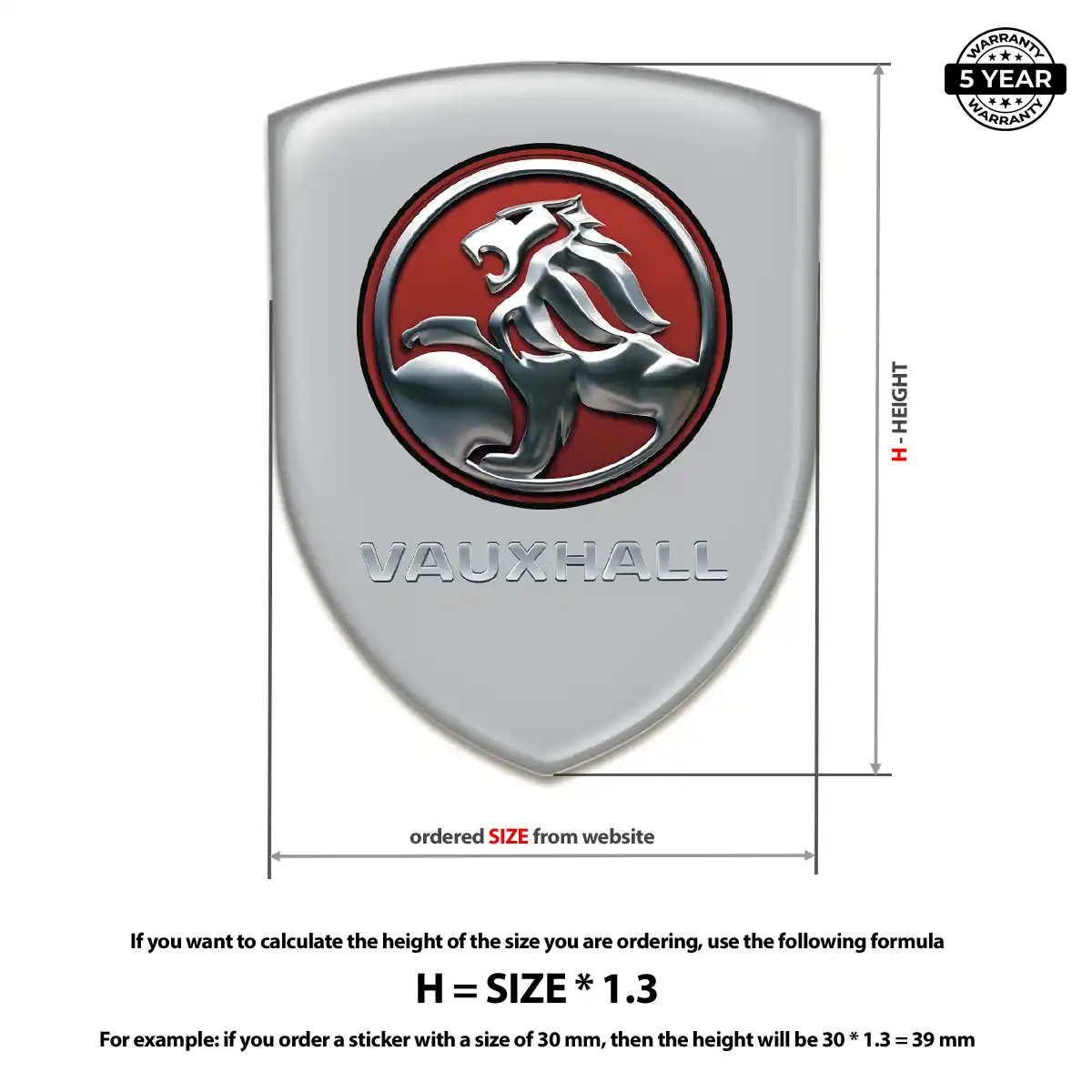 Vauxhall 3D Emblem Sticker Elite Finish