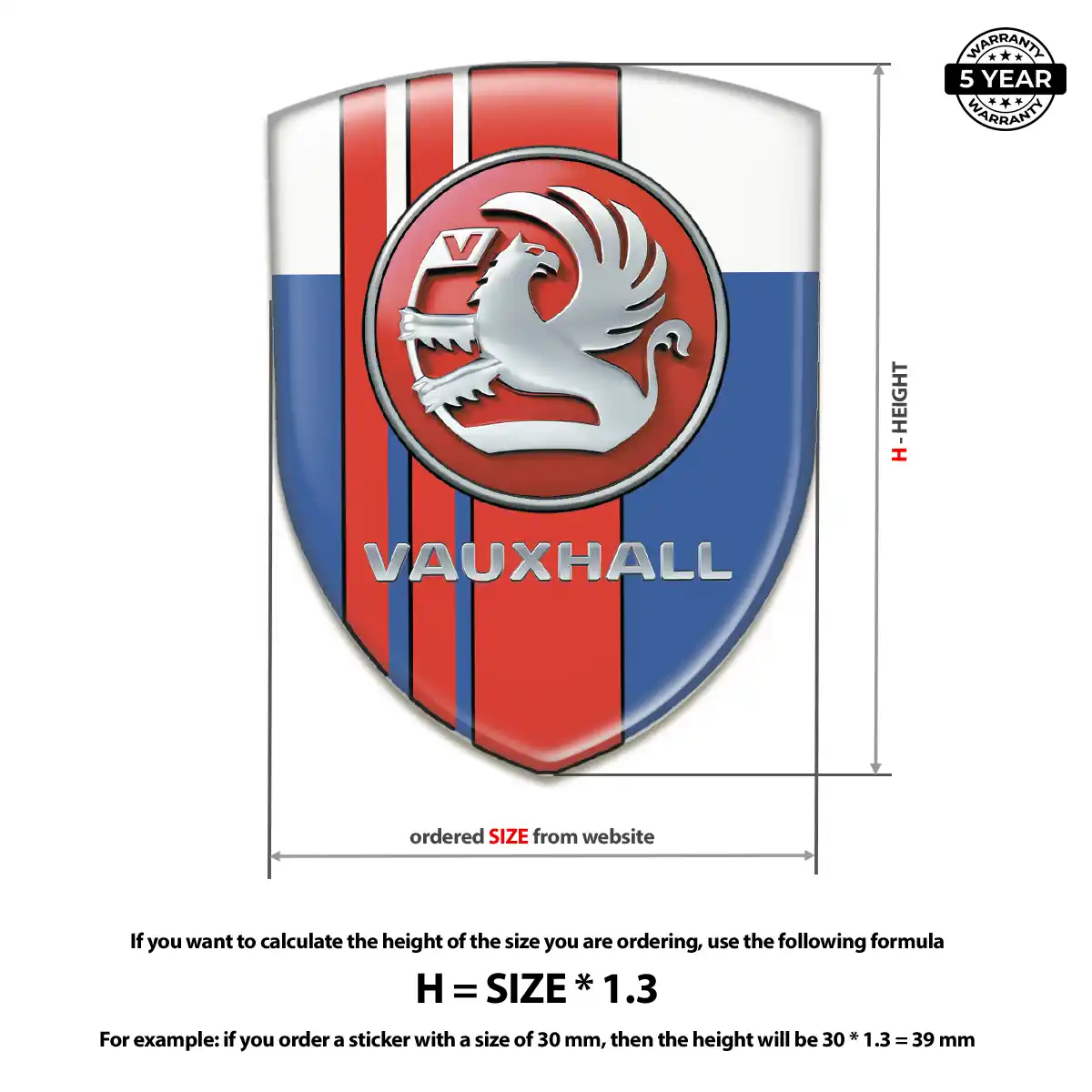 Vauxhall 3D Emblem Sticker Exterior Luxe