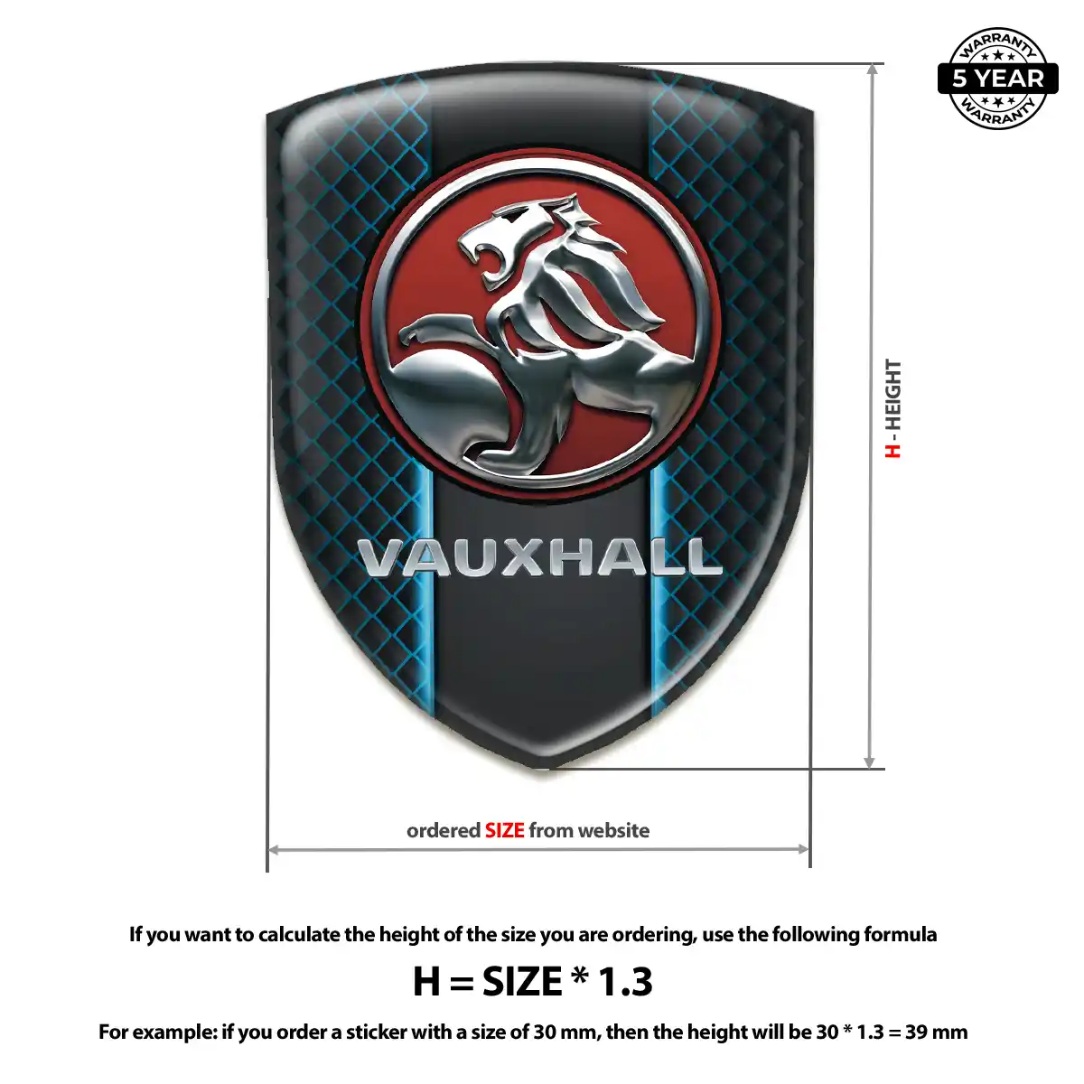 Vauxhall 3D Emblem Sticker Opulent Line