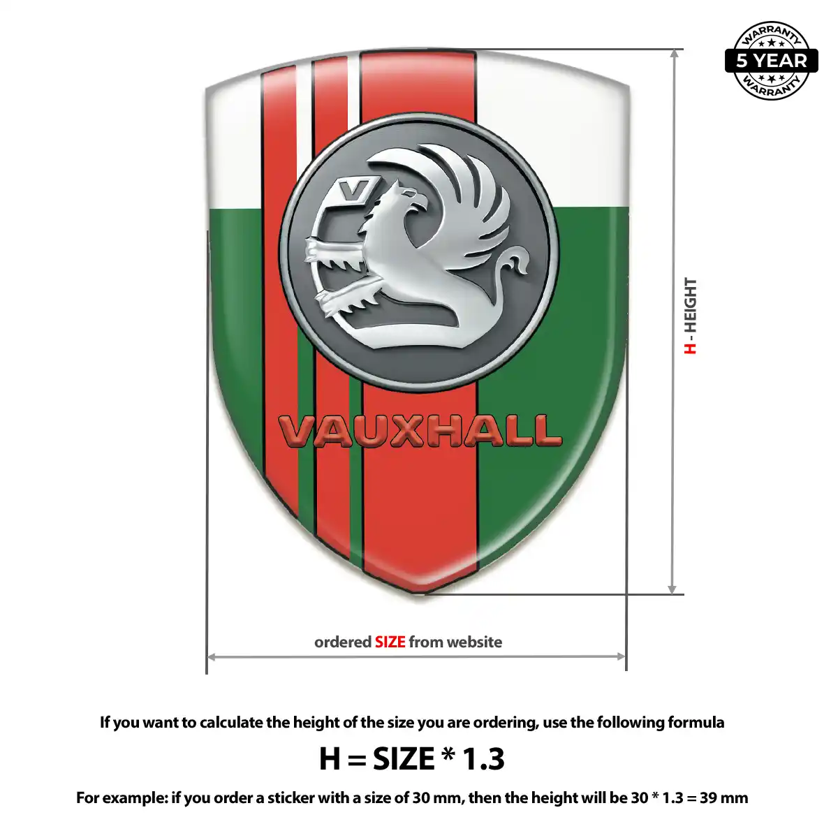 Vauxhall 3D Emblem Sticker Outer Style