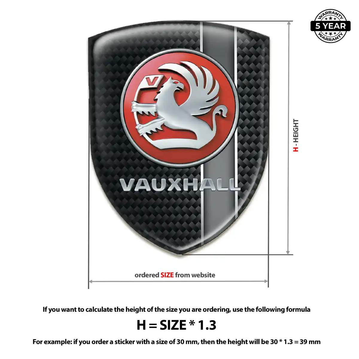 Vauxhall 3D Emblem Sticker Prestige Line