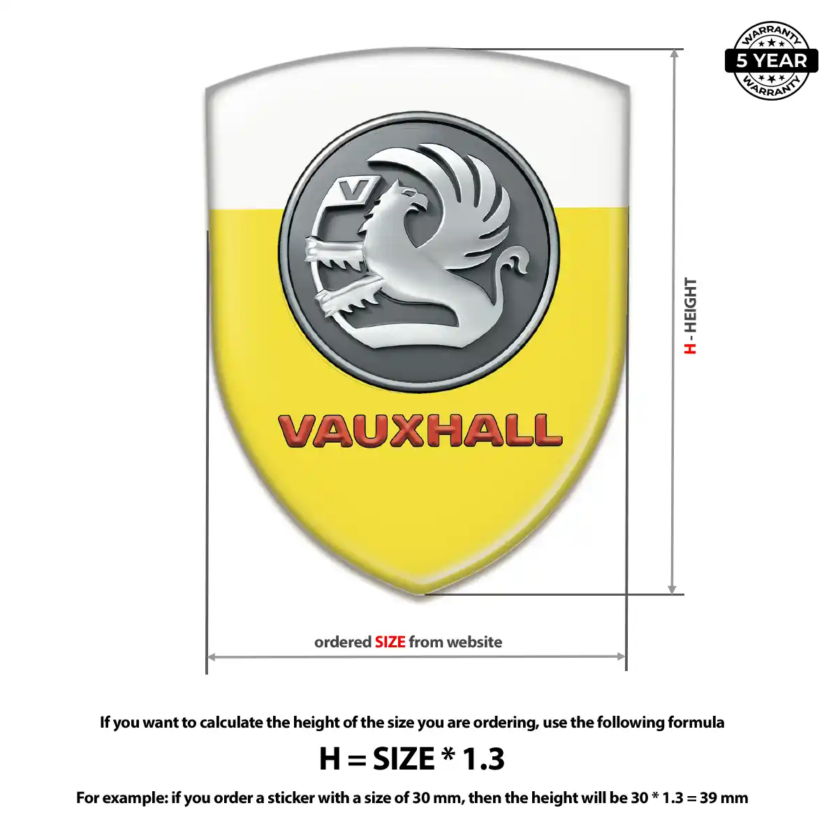 Vauxhall 3D Emblem Sticker Prime Quality