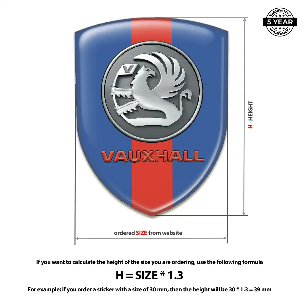 Vauxhall 3D Emblem Sticker Resin Elite