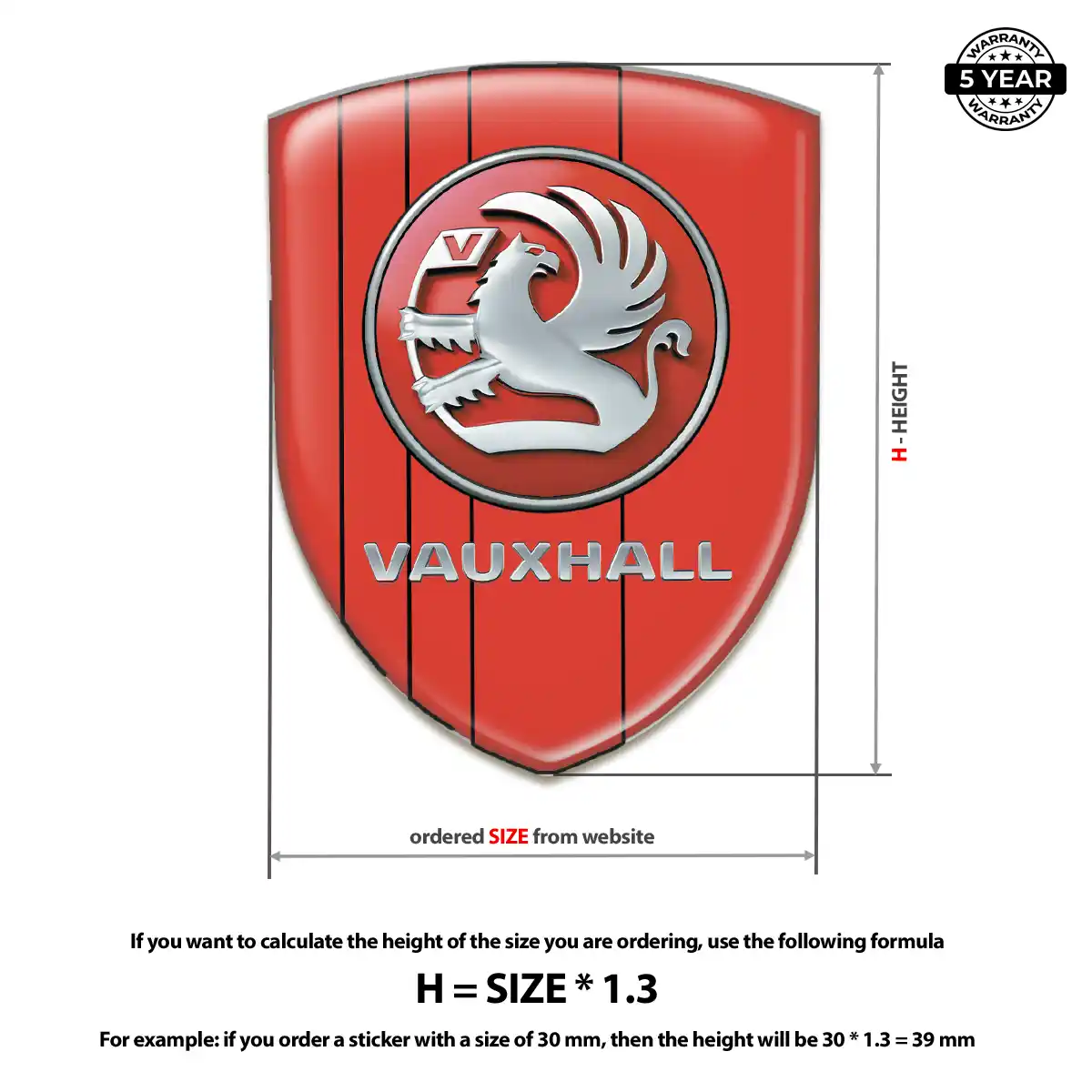 Vauxhall 3D Emblem Sticker Resin Luxe