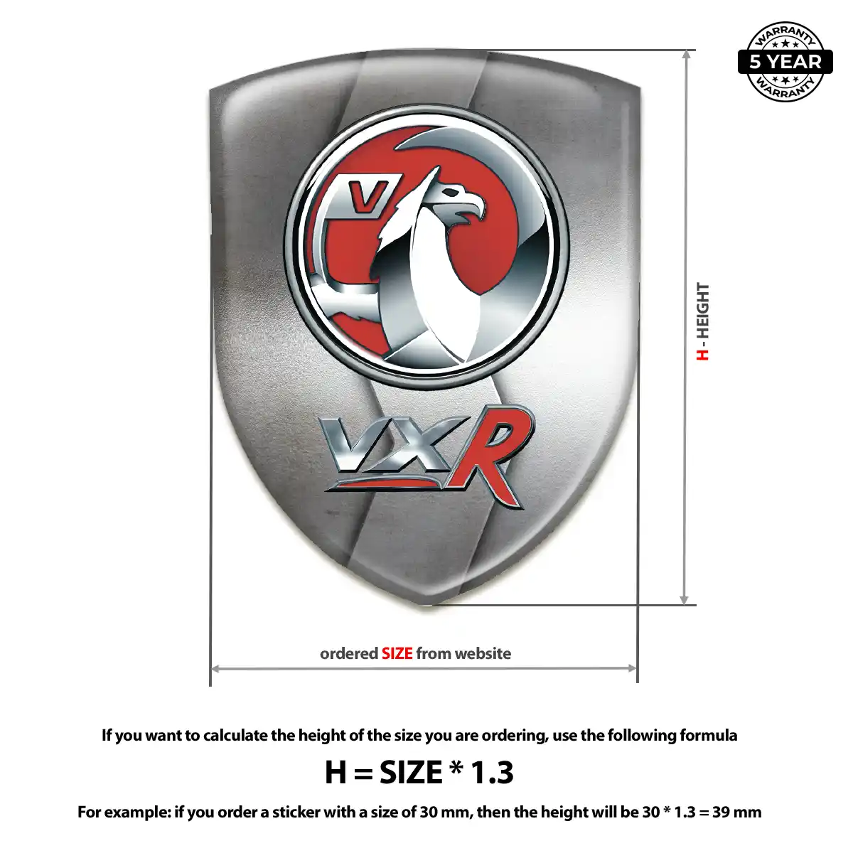 Vauxhall 3D Emblem Sticker Signature Grade