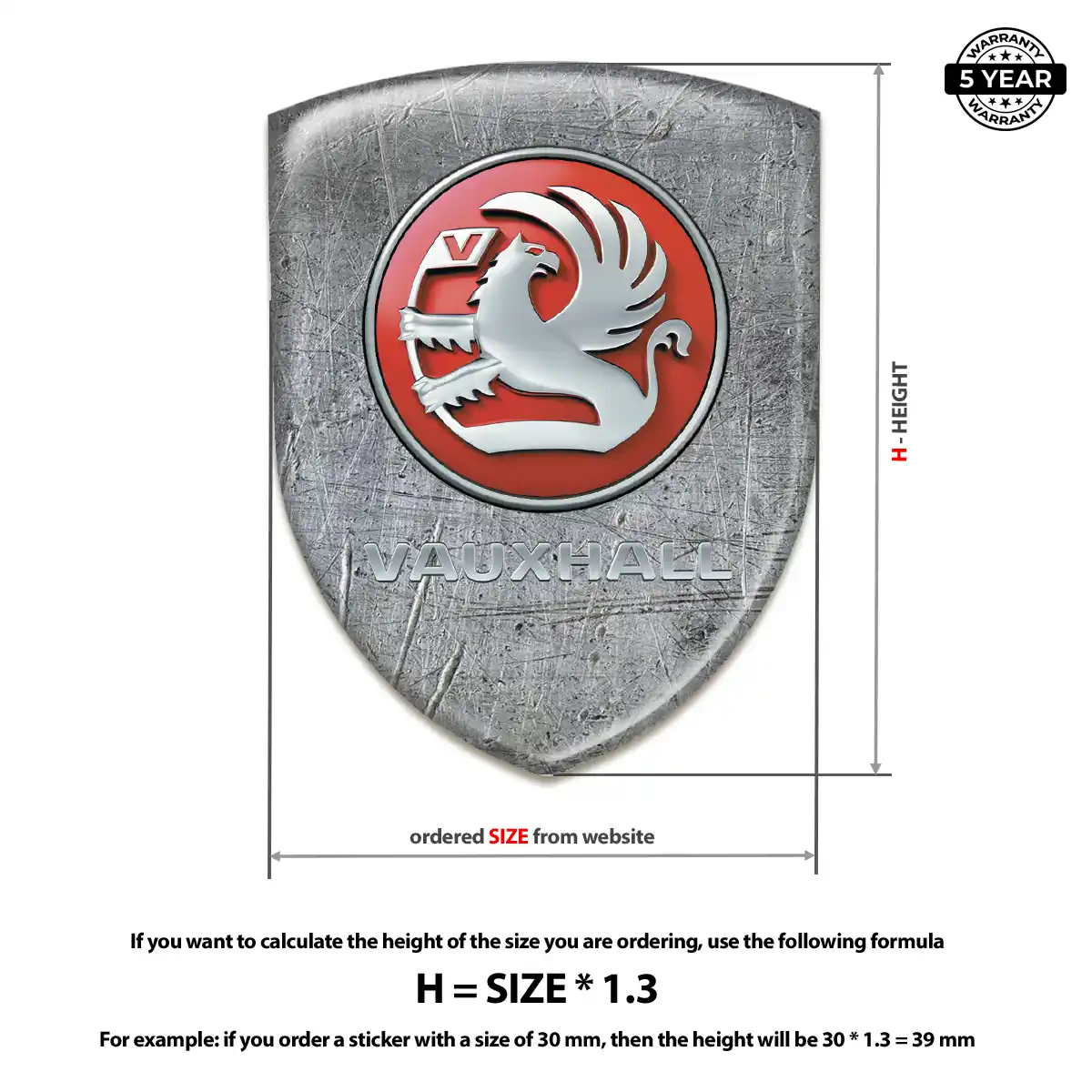 Vauxhall 3D Gel Sticker Elite Finish