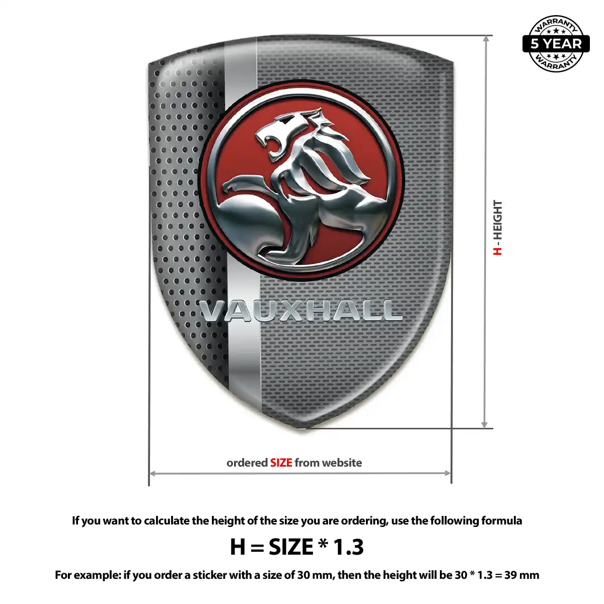 Vauxhall 3D Gel Sticker Exterior Luxe