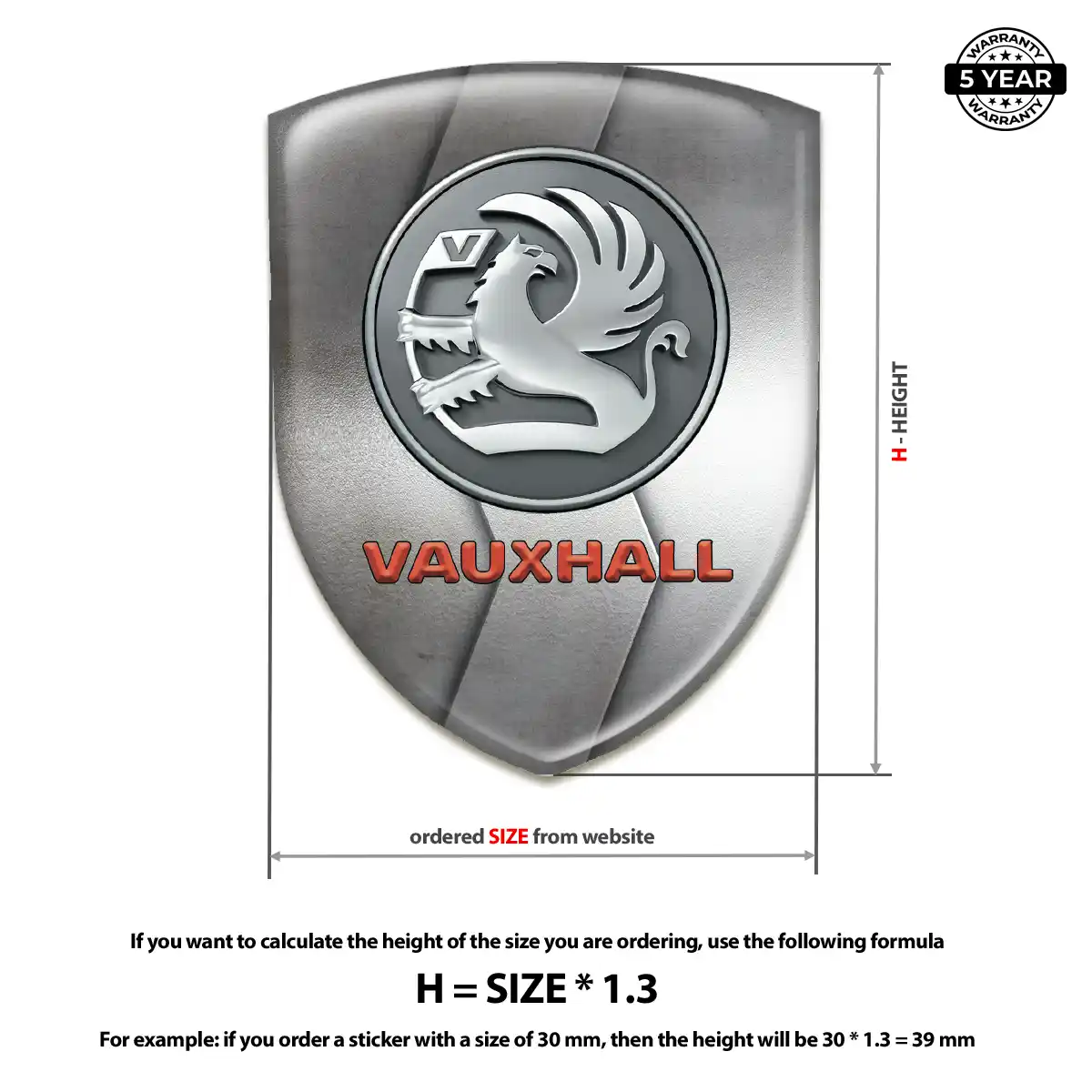 Vauxhall 3D Gel Sticker Opulent Line