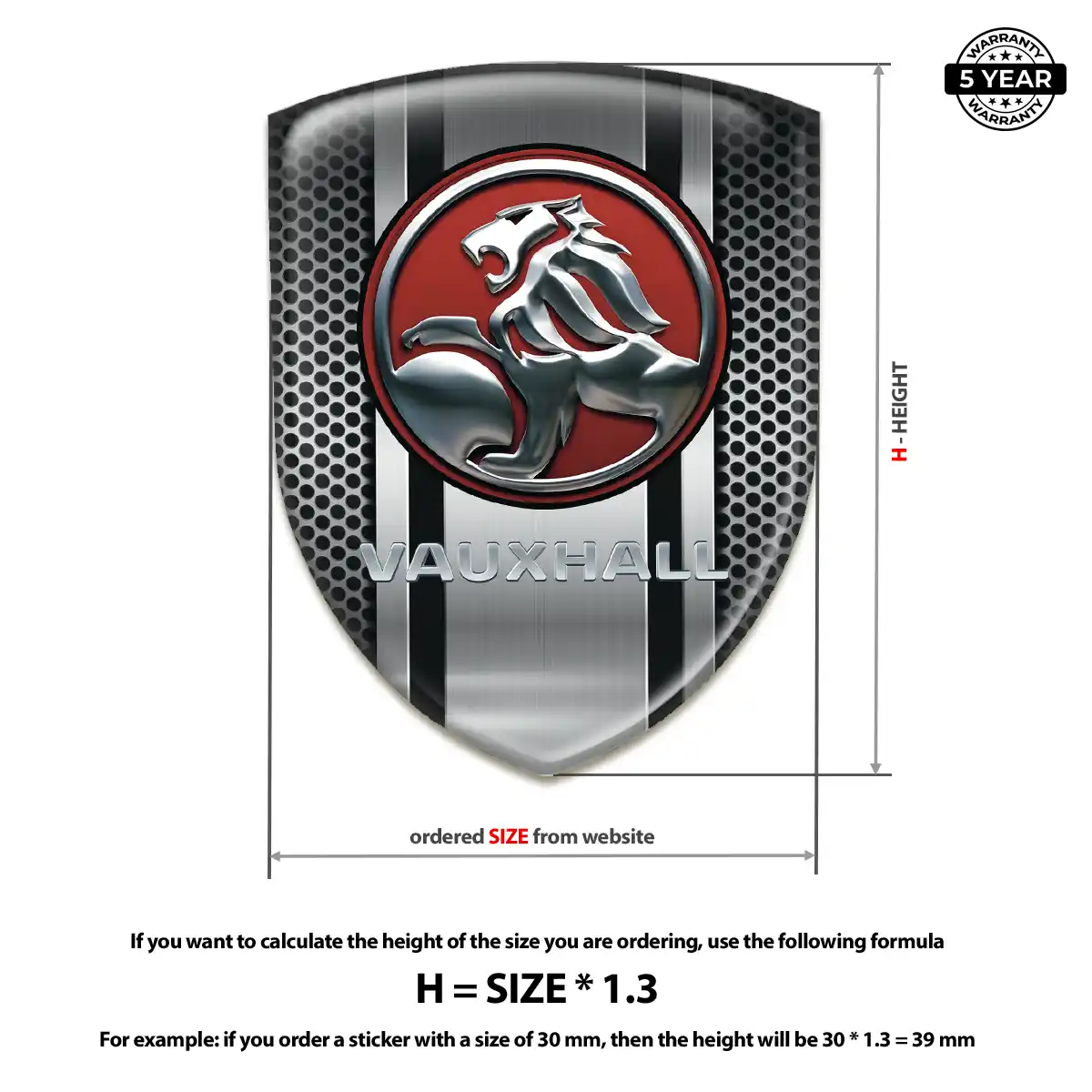 Vauxhall 3D Gel Sticker Outer Style