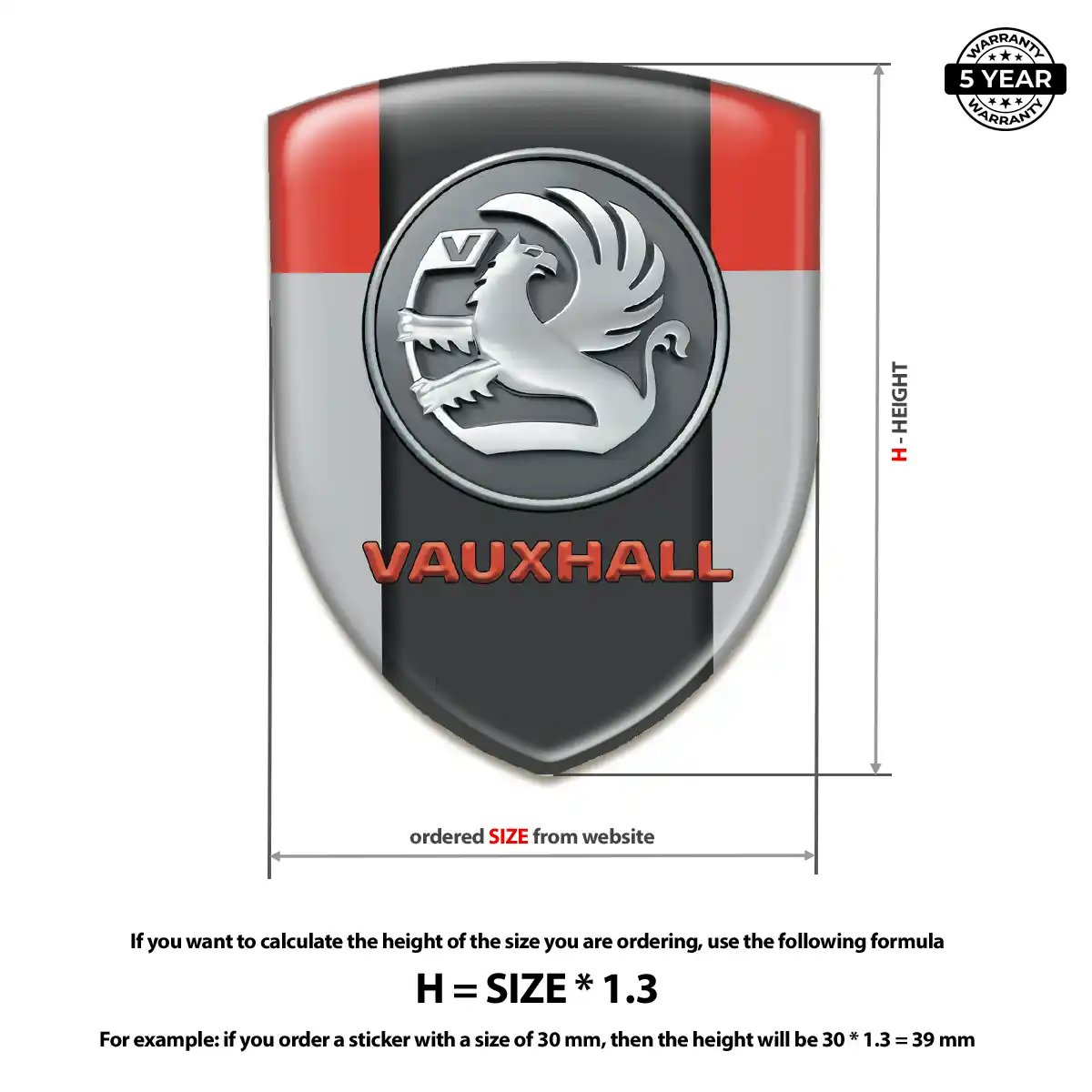 Vauxhall 3D Gel Sticker Premium Dome