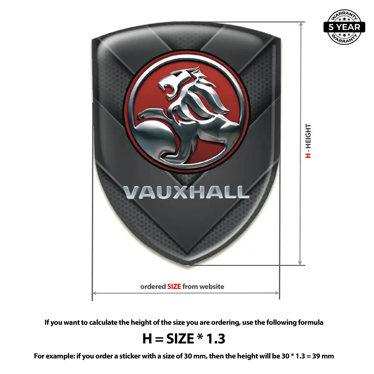 Vauxhall 3D Gel Sticker Prime Quality