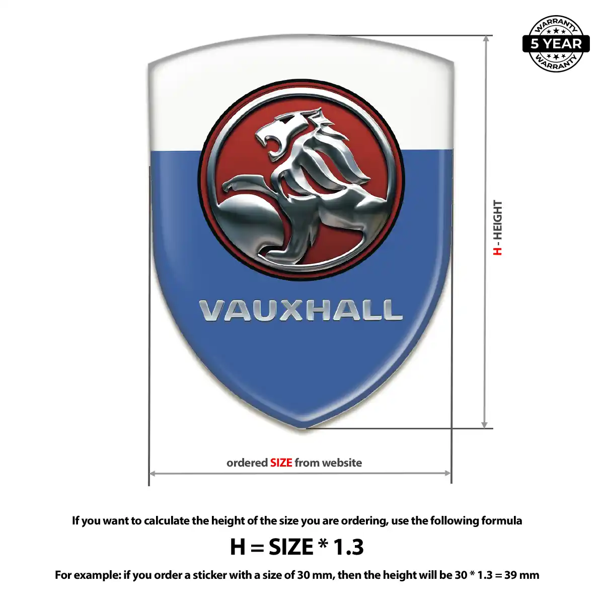 Vauxhall 3D Gel Sticker Resin Luxe