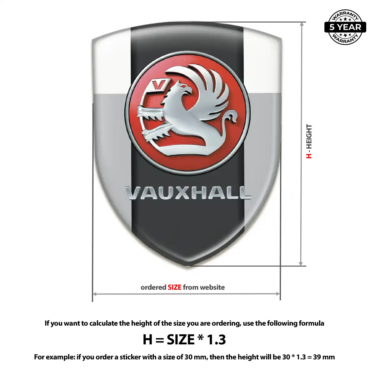 Vauxhall 3D Gel Sticker Signature Grade