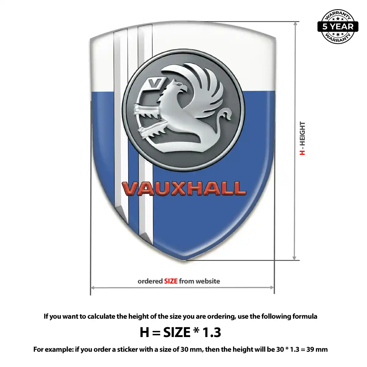 Vauxhall 3D Gel Sticker Sleek Style