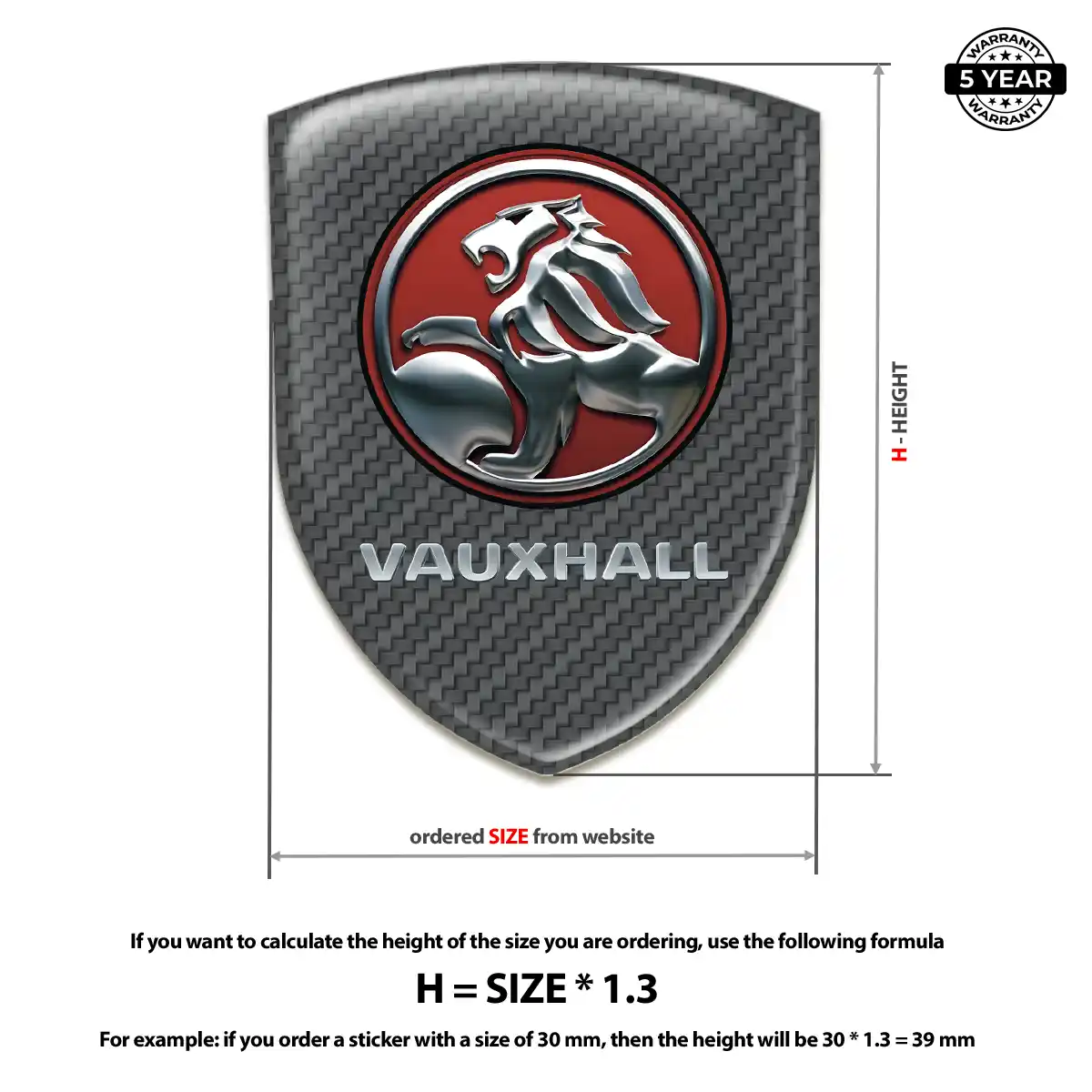 Vauxhall 3D Gel Sticker Superior Craft