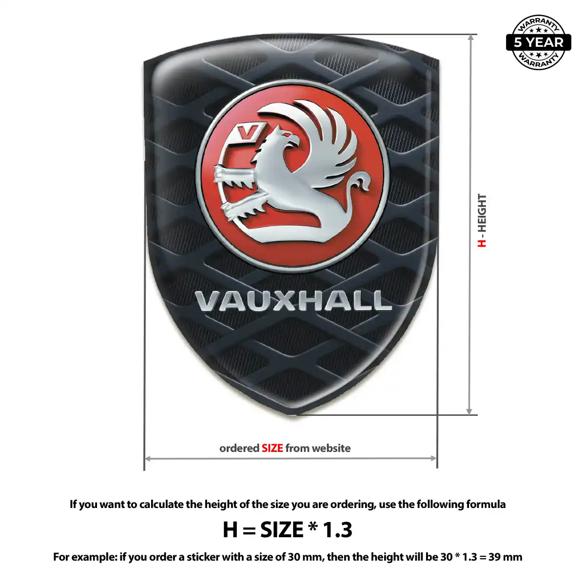 Vauxhall 3D Logo Sticker Cabin Style