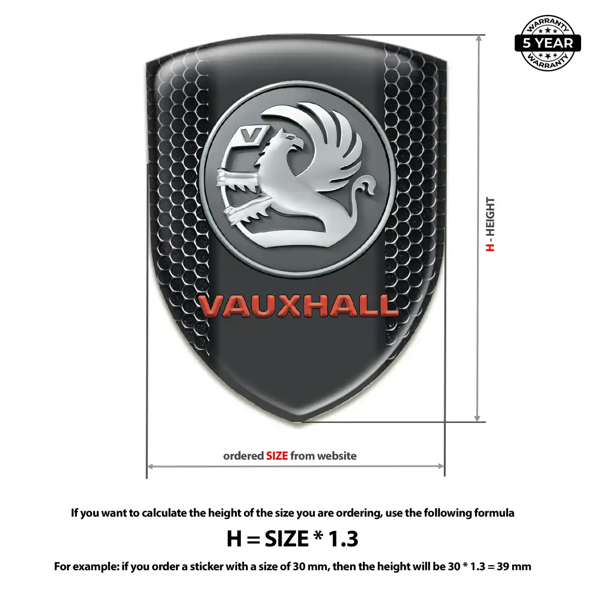 Vauxhall 3D Logo Sticker Deluxe Edition